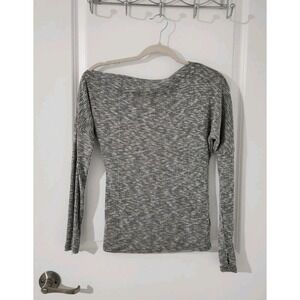 Express Women's knit Asymmetrica off shoulder Top Long Sleeve Gray‎ Size XS